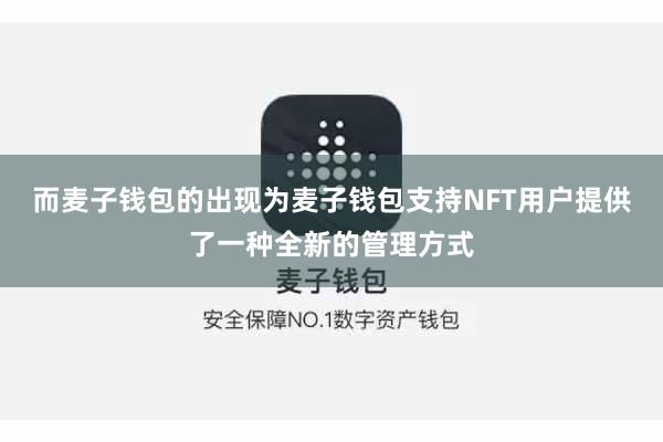 而麦子钱包的出现为麦子钱包支持NFT用户提供了一种全新的管理方式