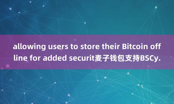 allowing users to store their Bitcoin offline for added securit麦子钱包支持BSCy.